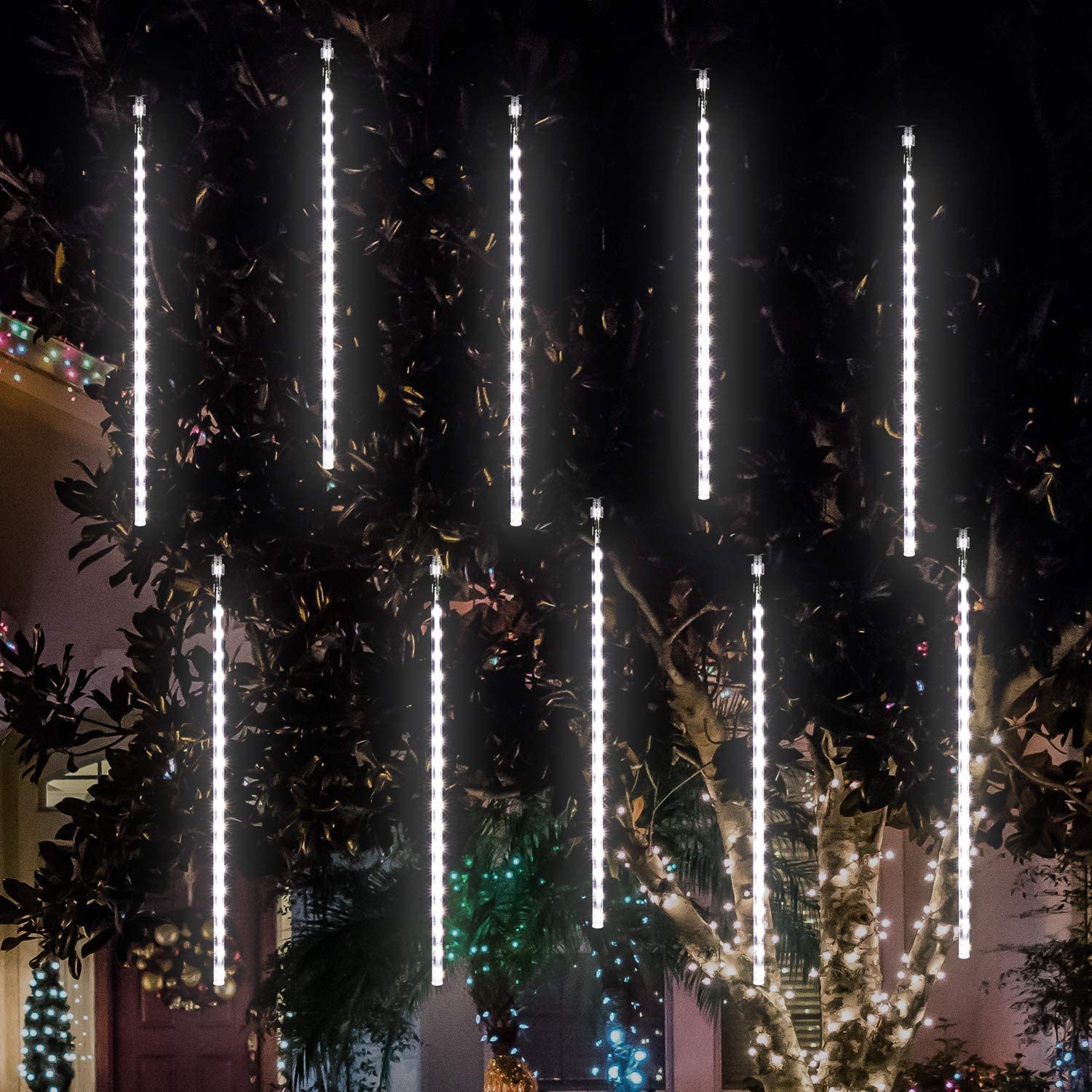 LED Lichterkette Diamantenregen Lichterregen Meteorschauer Weihnachtsdeko 288LED