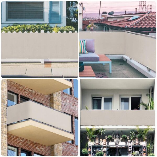 Balkon-Sichtschutz klemmbar mit manuellem Kettenantrieb Stoff PE 4200 