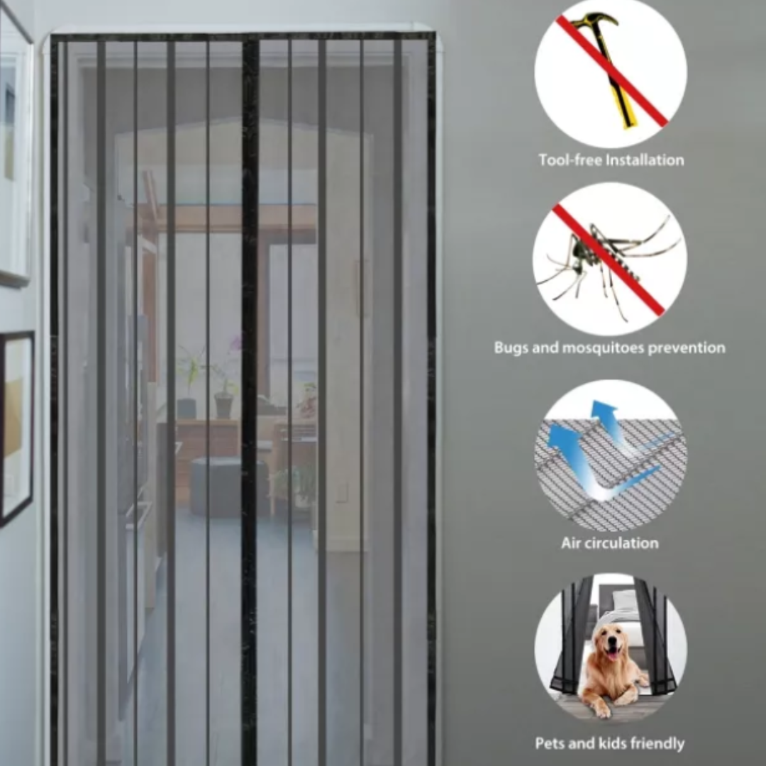 Fliegengitter Tür 105 x 210 cm Insektenschutz Magnet Fliegenvorhang, Auto  geschlossen, faltbar Luft kann frei strömen, für Türen/Patio Weiß :  : Baumarkt