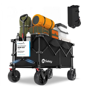 XXL Plus Bollerwagen Faltbar mit Bremsen 200L, 200KG