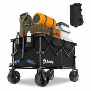 XXL Plus Bollerwagen Faltbar mit Bremsen 200L 200KG Belastbar