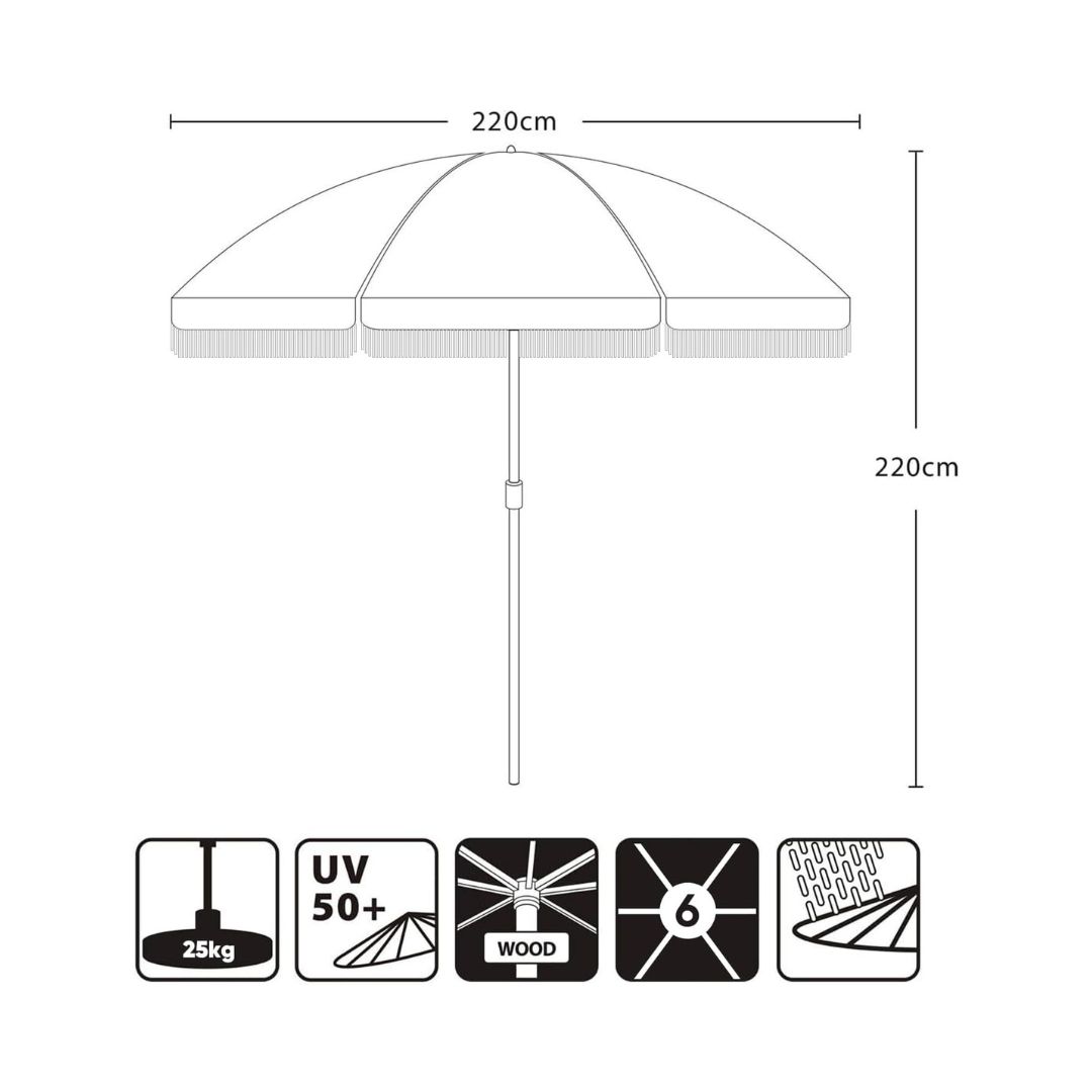 MAFFEI Sonnenschirm 'Kronos Ecru' – 300x200 Cm, Garten-Schirm Für Terrasse & Balkon