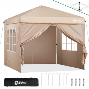 Pop Up Pavillon 3x3m mit 4 Seitenteilen, Wasserdicht Stabil Winterfest