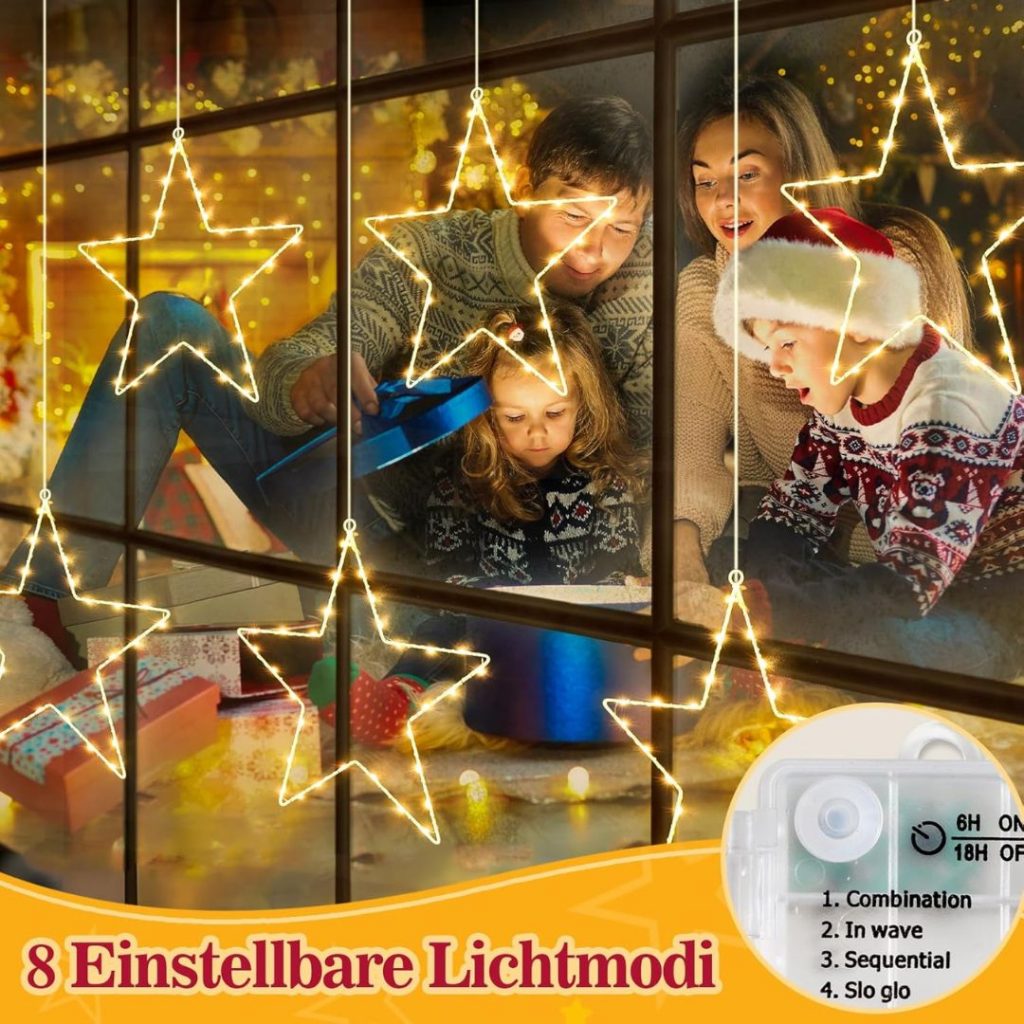 Verwunderlich Led Stern Batteriebetrieben Mit Timer Ebenbild