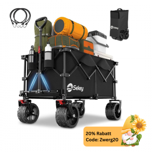 XXL Plus Bollerwagen Faltbar mit Bremsen 200L 200KG Belastbar