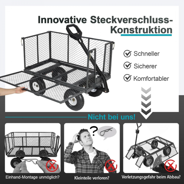 Bollerwagen Gartenwagen Titan 002 – ECHT 500 KG belastbar – Bild 8