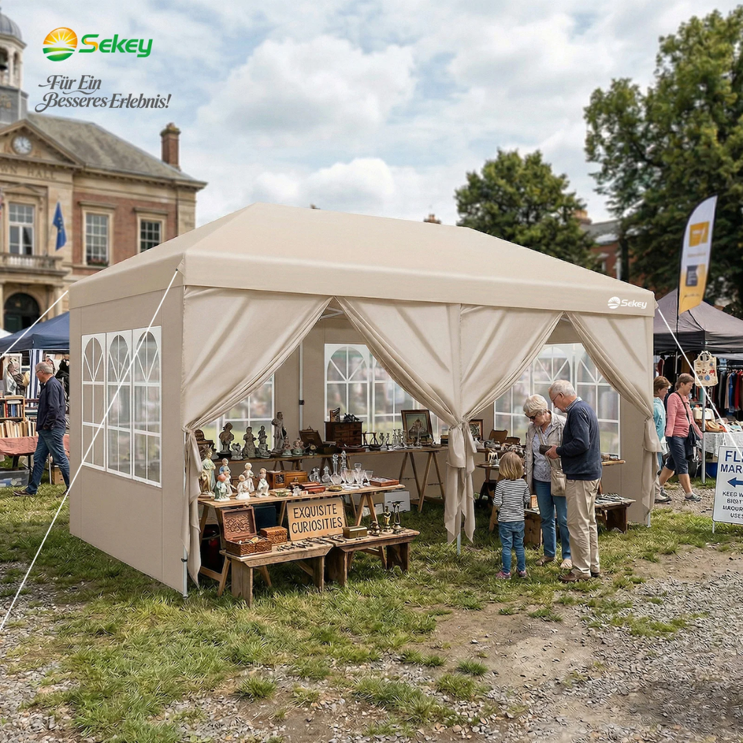 Sekey 3x6m One-Touch Pop-Up Pavillon mit Seitenwänden – Wasserdicht & Windfest – Bild 3