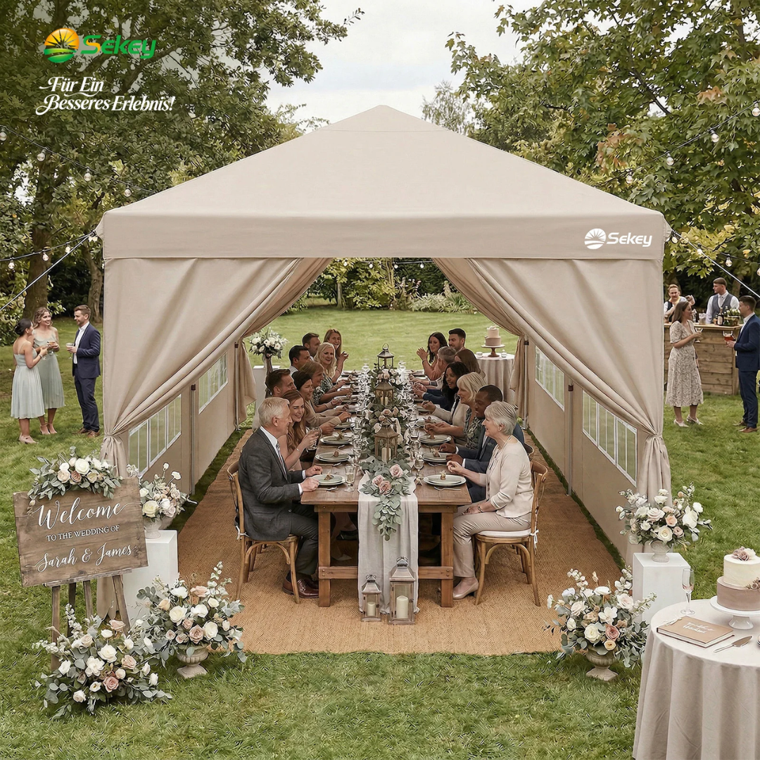 Sekey 3x6m One-Touch Pop-Up Pavillon mit Seitenwänden – Wasserdicht & Windfest – Bild 4