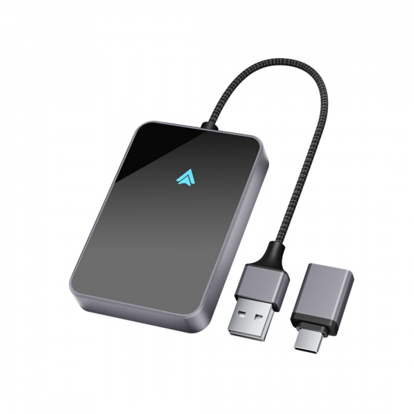 SALCAR Android Auto Wireless Adapter 2025 – Kabelloser USB-C/A Dongle, 5.8 GHz WiFi, kompatibel mit Android 11+ für kabelloses Android Auto