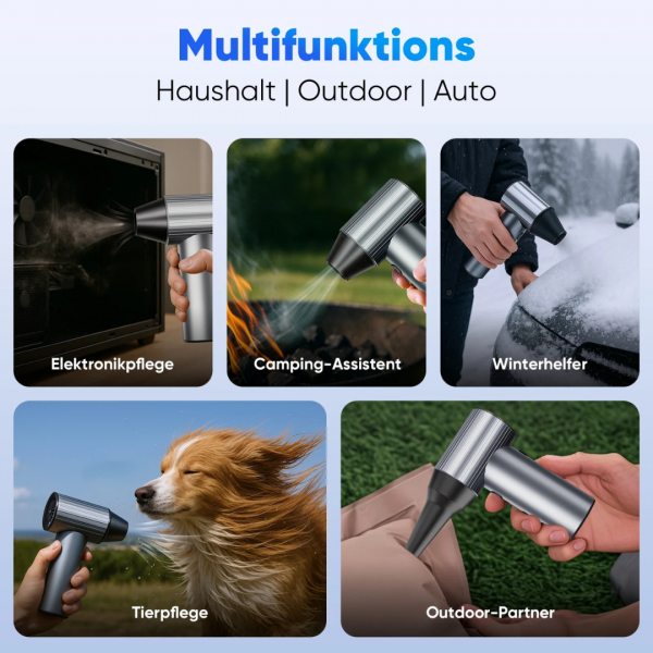 SALCAR Elektrisches Staubgebläse X7 – Tragbares 3-Gang Air Duster mit Ultrakurzer Laufzeit für PC, Auto & Outdoor – Bild 5
