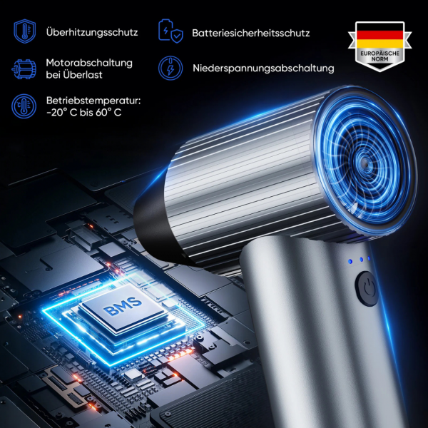 SALCAR Elektrisches Staubgebläse X7 – Tragbares 3-Gang Air Duster mit Ultrakurzer Laufzeit für PC, Auto & Outdoor – Bild 9
