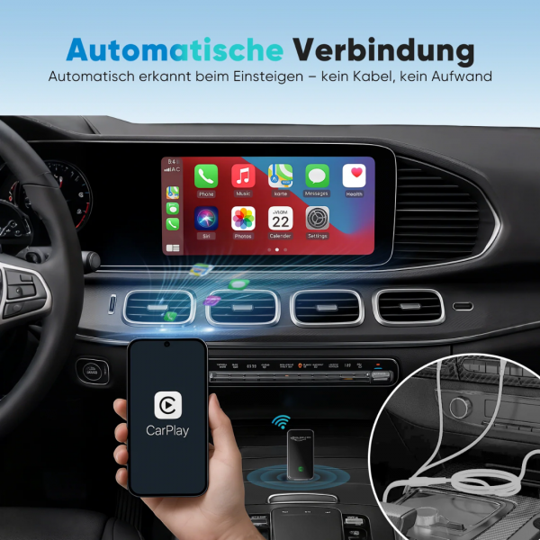 SALCAR Kabelloser CarPlay Adapter für iPhone – 2025 Upgrade, Wireless USB Dongle für stabiles & unterbrechungsfreies CarPlay, kompatibel mit iOS 10+ – Bild 5