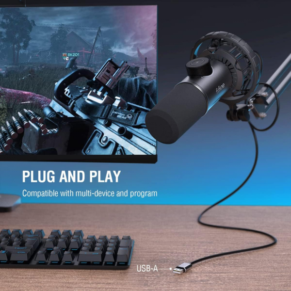 FIFINE Mikrofon PC USB C,Gaming Mikrofon PS4 PS5 MAC – Bild 6
