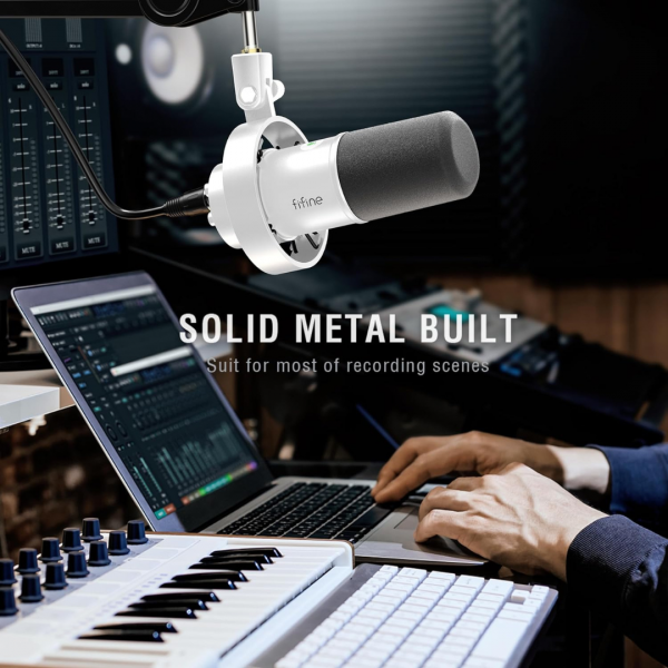 FIFINE XLR Studio Mikrofon Dynamisches, USB Microphone PC für Streaming Podcast Gaming – Bild 2