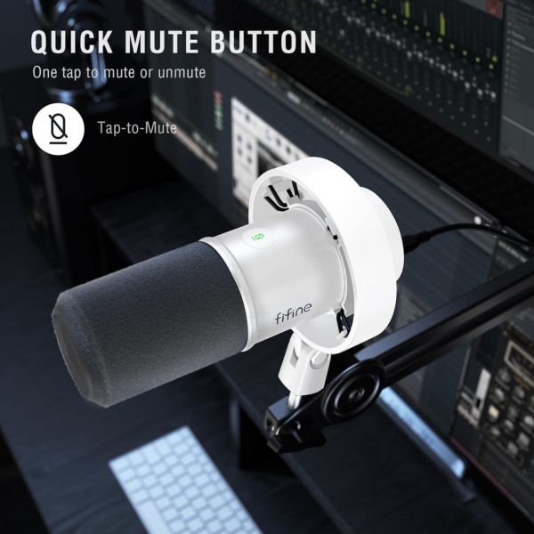FIFINE XLR Studio Mikrofon Dynamisches, USB Microphone PC für Streaming Podcast Gaming – Bild 5