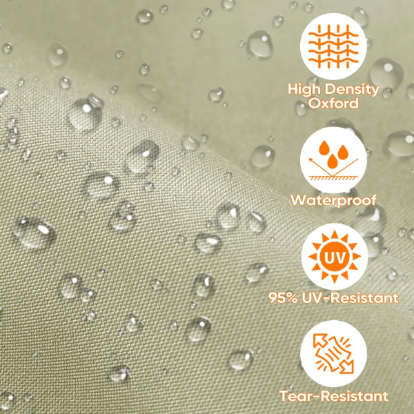 Sekey Balkon Sichtschutz, Wasserdicht Windschutz, mit Ösen, Nylon Kabelbinder und Kordel, Taupe – Bild 4