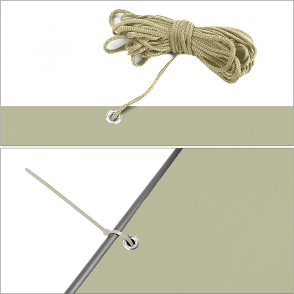 Sekey Balkon Sichtschutz, Wasserdicht Windschutz, mit Ösen, Nylon Kabelbinder und Kordel, Taupe – Bild 6