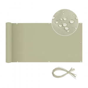 Sekey Balkon Sichtschutz, Wasserdicht Windschutz, mit Ösen und Nylon Kabelbinder, Taupe