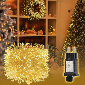 Lichterkette aus Kupferdraht, Wasserdicht mit 8 Modi, Timer und Memory, Warmweiß