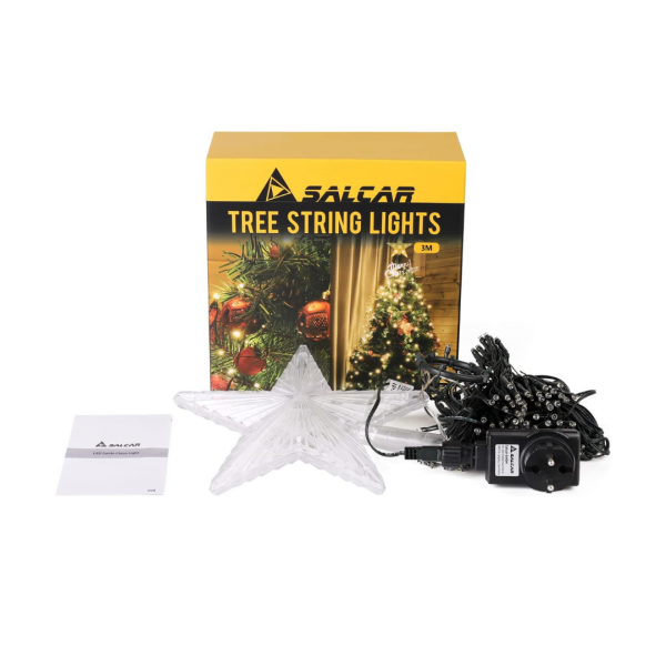 Weihnachtsbaum Lichterkette mit Ring und Stern, Warmweiß – Bild 7