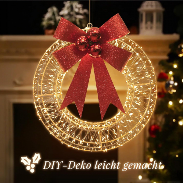 LED Lichtkranz, 8 Modi, für Innen und Außen, Warmweiß – Bild 7