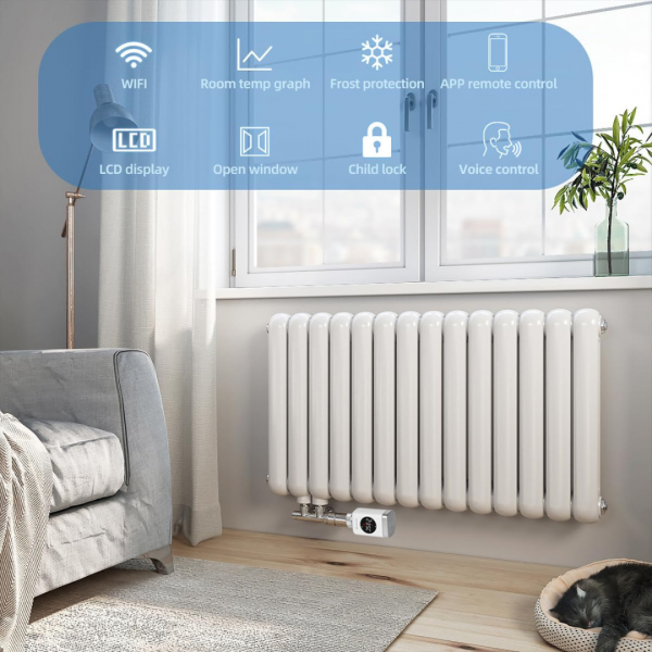 Heizkörperthermostat TRV801W Thermostat Heizung Smart LCD WiFi Thermostat 3er Set – Bild 2