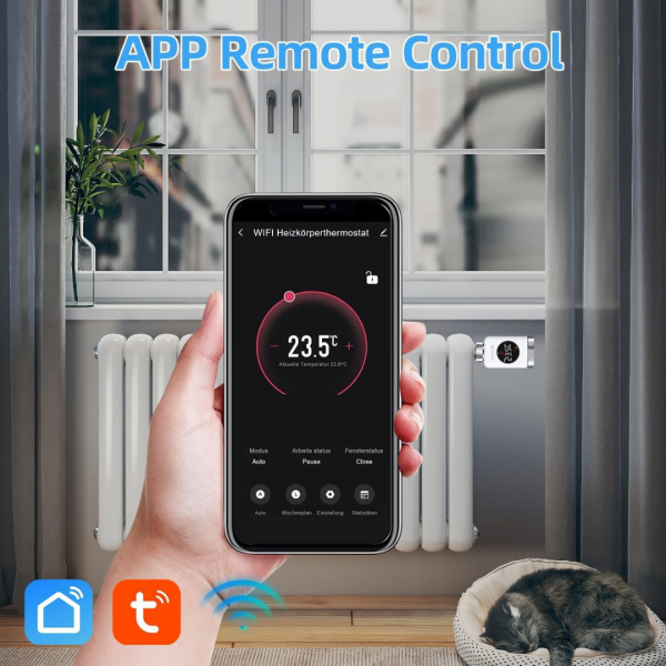 Heizkörperthermostat TRV801W Thermostat Heizung Smart LCD WiFi Thermostat 3er Set – Bild 3