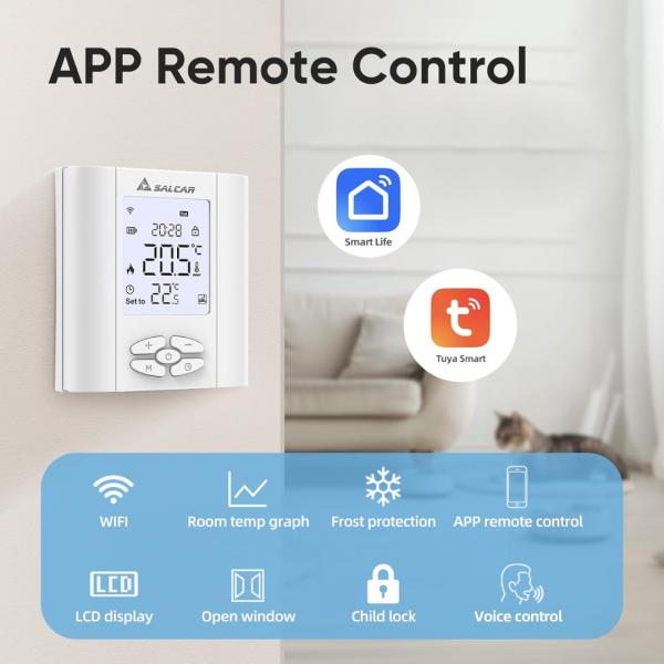 Smart Thermostat Boiler WLAN Heizungsthermostat T5W WiFi – Bild 2