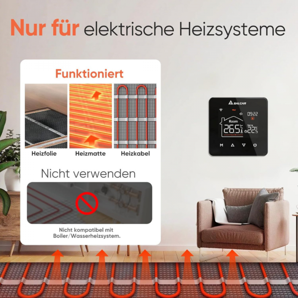 WiFi Thermostat Heizung Smart für Wasser Fußbodenheizung, Programmierbarer Tuya – Bild 6