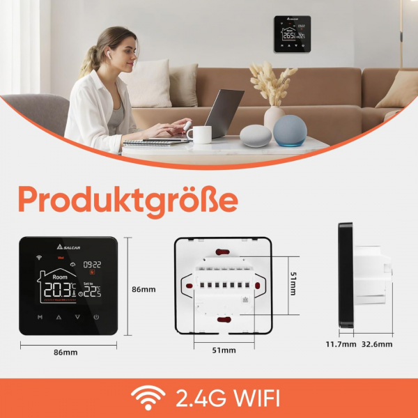 WiFi Thermostat Heizung Smart für Wasser Fußbodenheizung, Programmierbarer Tuya – Bild 2
