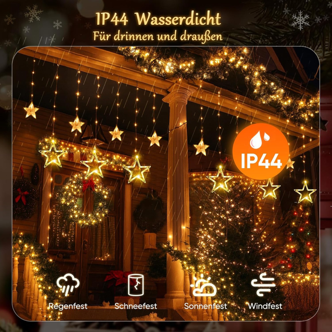 LED Sterne Lichtervorhang, mit 8 Modi, Timer und Memory – Bild 5