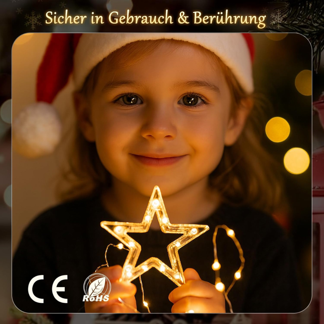 LED Sterne Lichtervorhang, mit 8 Modi, Timer und Memory – Bild 8