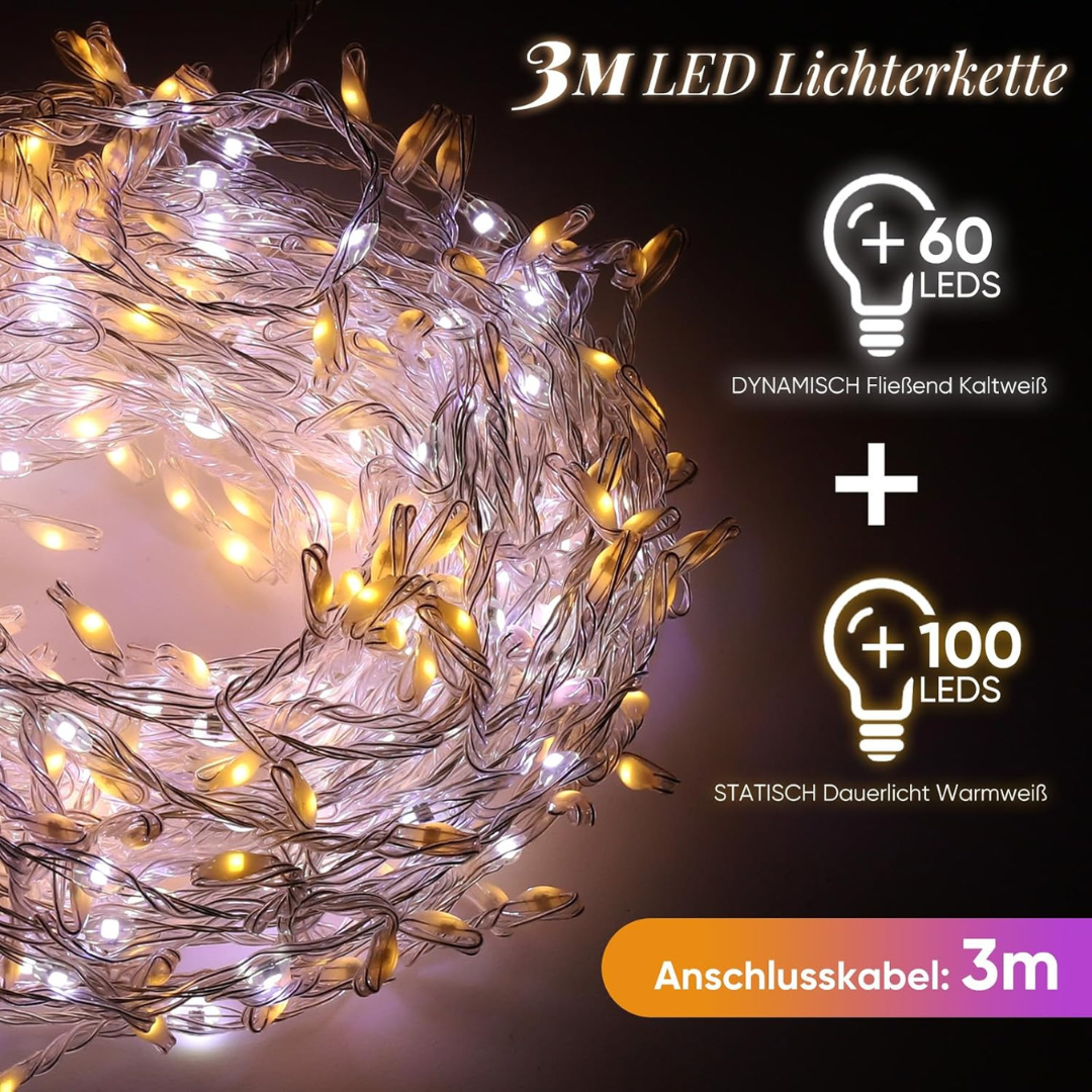 Lichterkette Außen, Warmweiß & Kaltweiß – Bild 4