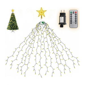 Weihnachtsbaum Lichterkette mit Ring, Warmweiß