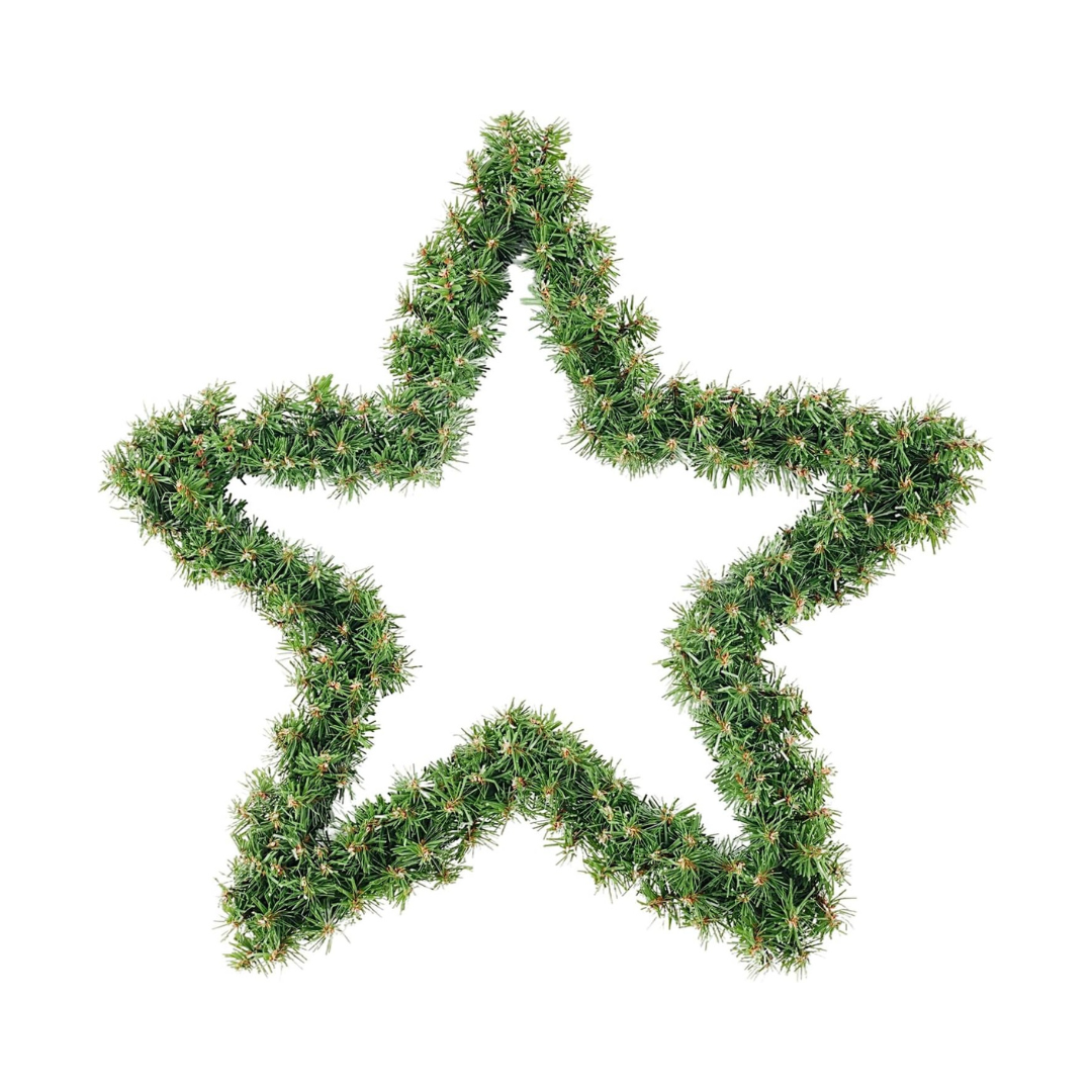 Weihnachtsstern mit grünen Zweigen mit/ohne Beleuchtung – Bild 2