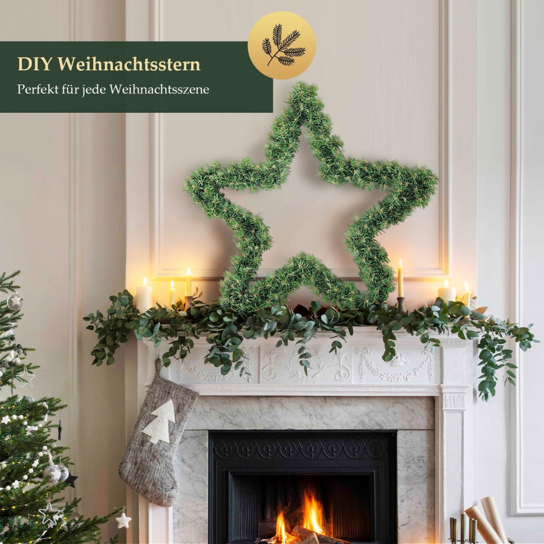 Weihnachtsstern mit grünen Zweigen mit/ohne Beleuchtung – Bild 3
