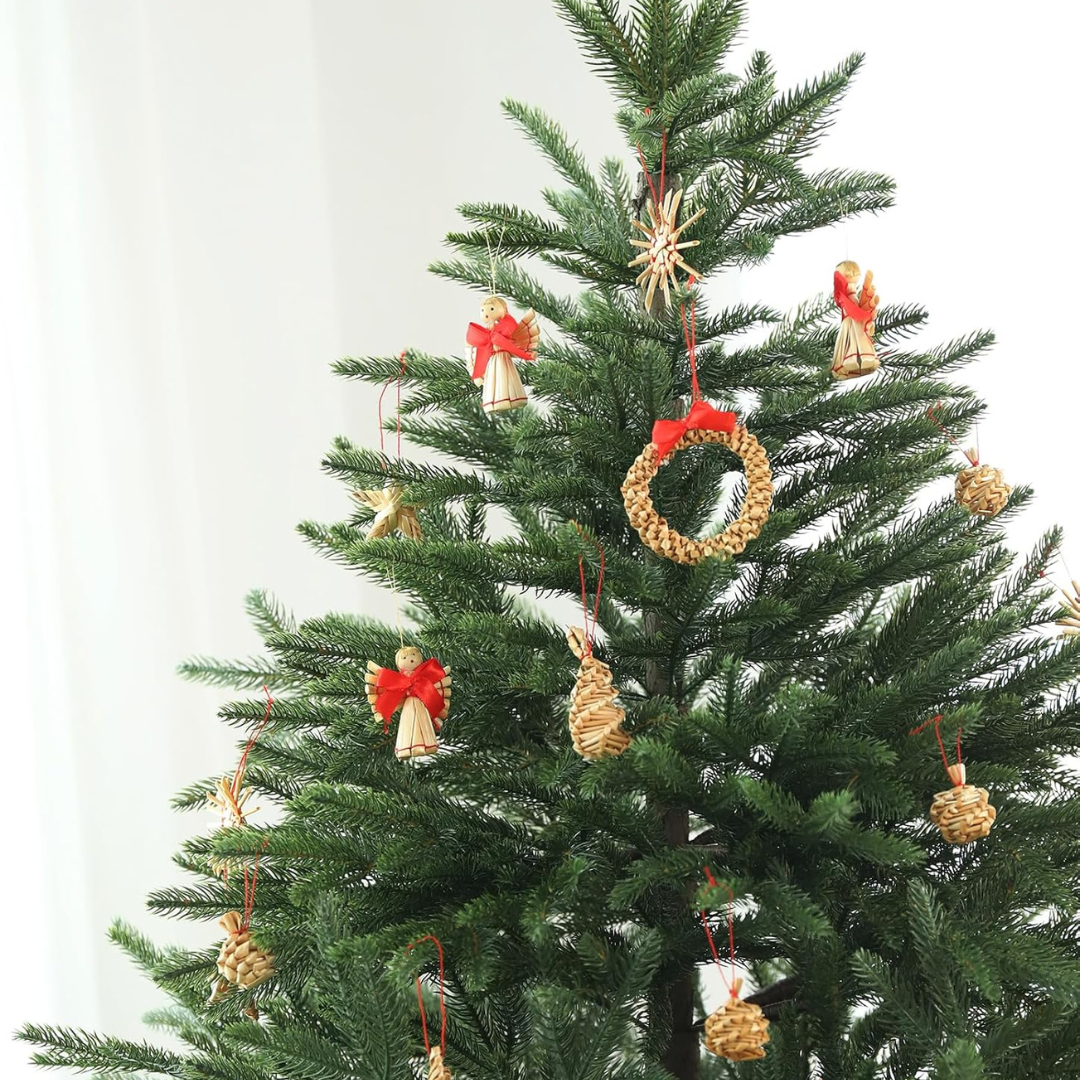 56-teiliges Weihnachtsbaumschmuck aus Stroh – Bild 2