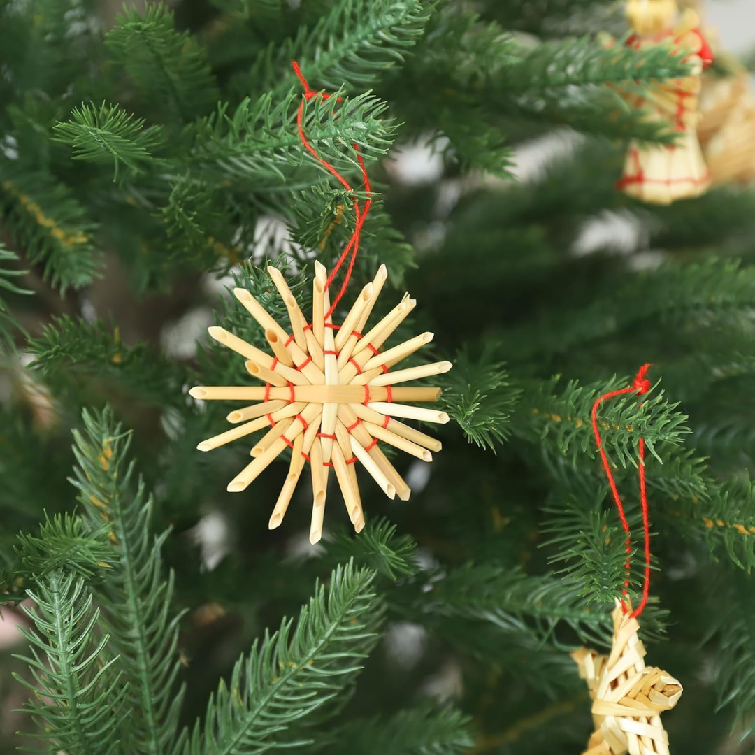 56-teiliges Weihnachtsbaumschmuck aus Stroh – Bild 5