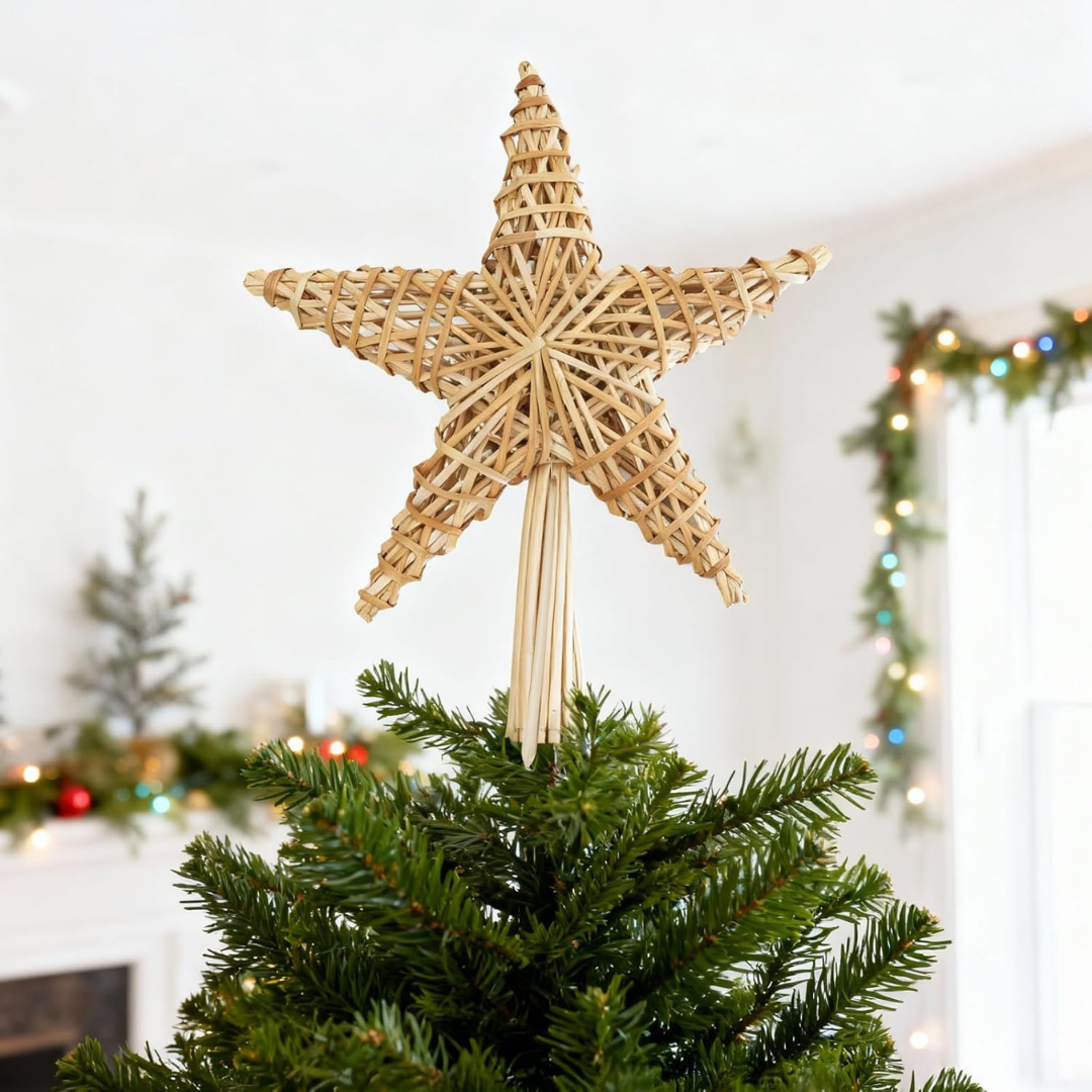 Christbaumstern aus Stroh, 30CM