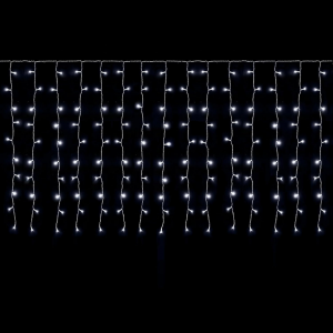 LED Eisregen mit 8 Modi, Timer und Memory-Funktion, Kaltweiß