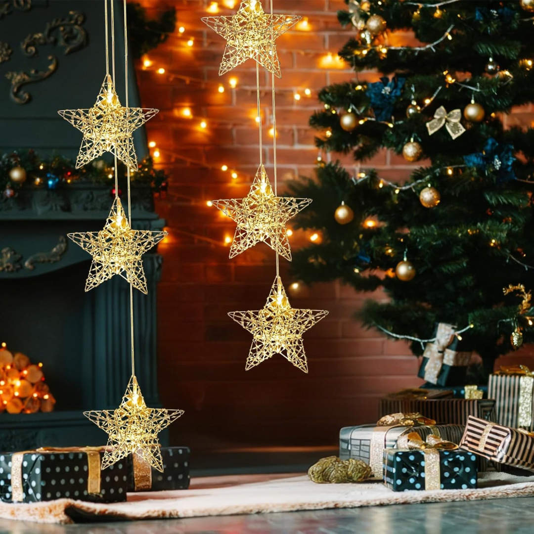 LED Weihnachtssterne Außen und Innen, 3 Sterne, Warmweiß – Bild 6