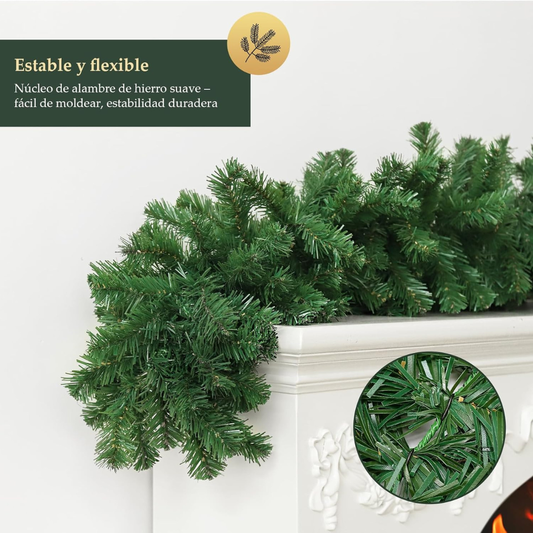 Weihnachtsgirlande 10 m mit/ohne Beleuchtung – Bild 3