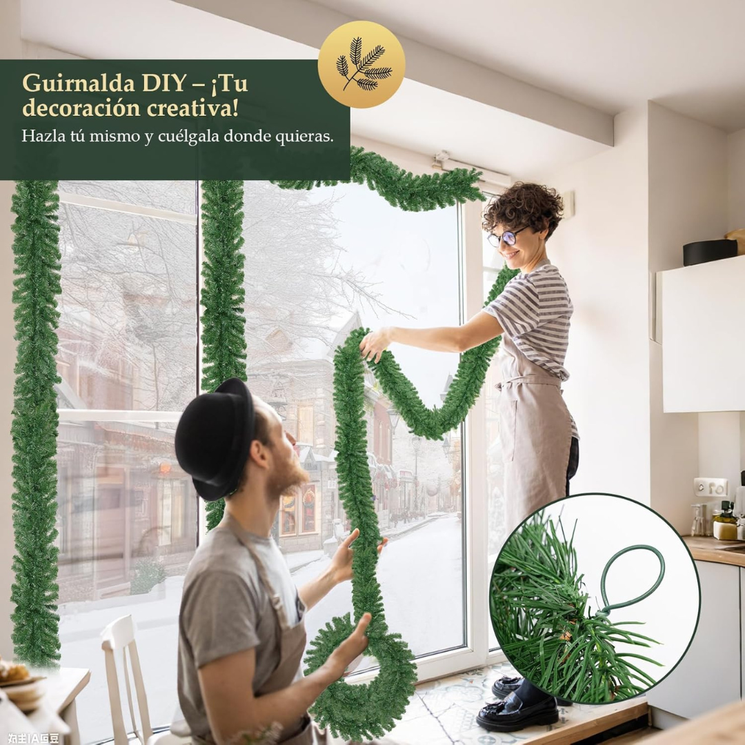 Weihnachtsgirlande 10 m mit/ohne Beleuchtung – Bild 4