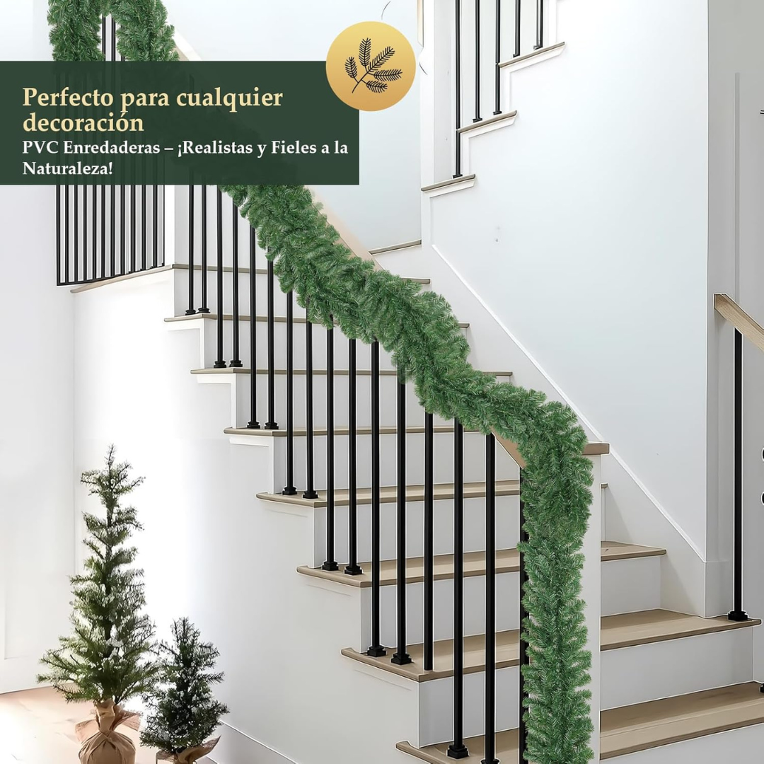 Weihnachtsgirlande 10 m mit/ohne Beleuchtung – Bild 5