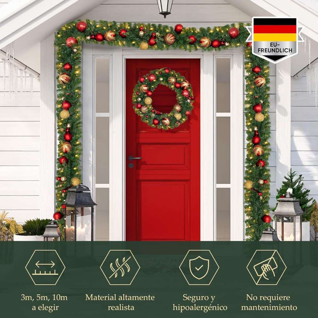 Weihnachtsgirlande 10 m mit/ohne Beleuchtung – Bild 6