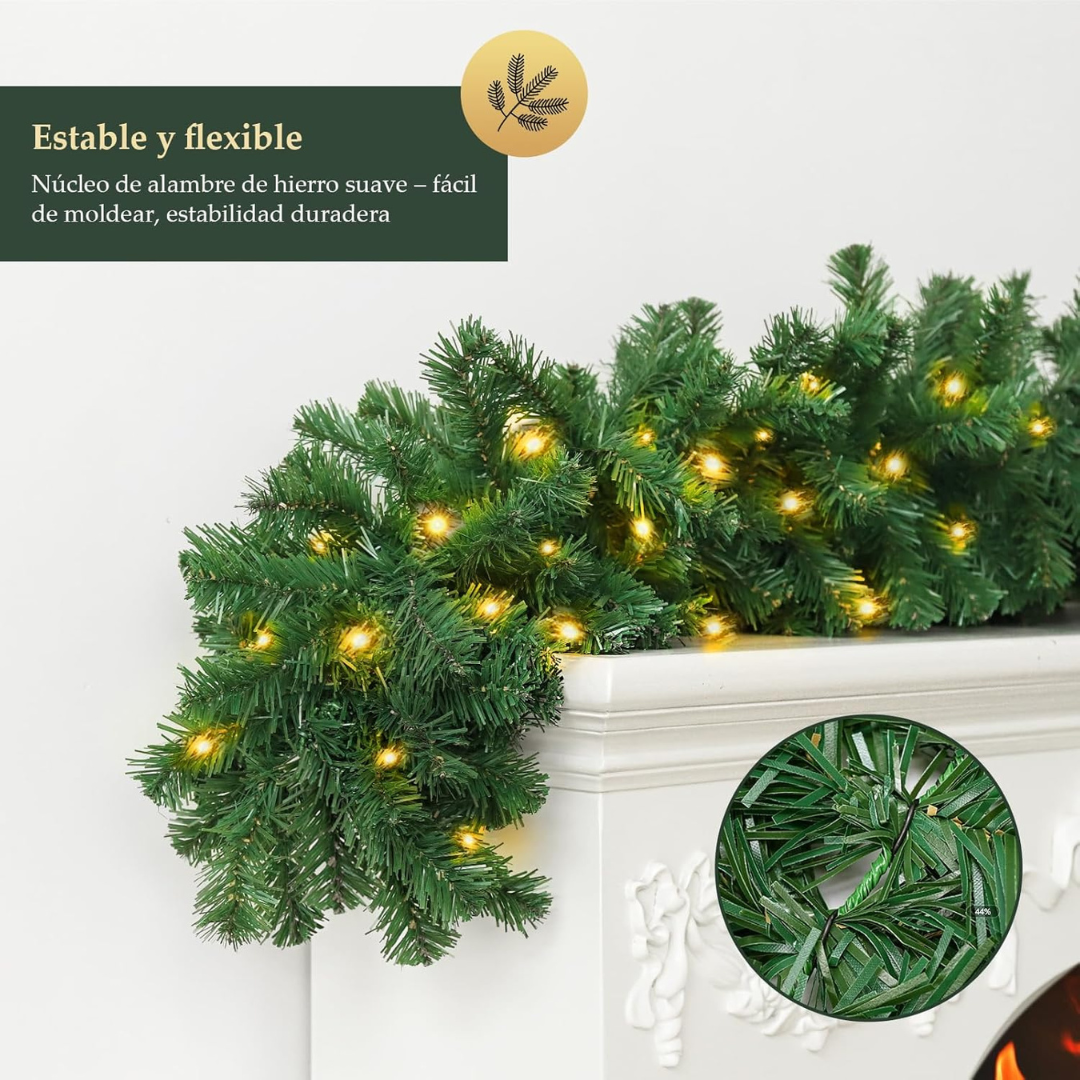 Weihnachtsgirlande 10 m mit/ohne Beleuchtung – Bild 7