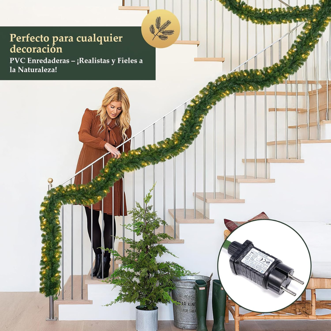 Weihnachtsgirlande 10 m mit/ohne Beleuchtung – Bild 8