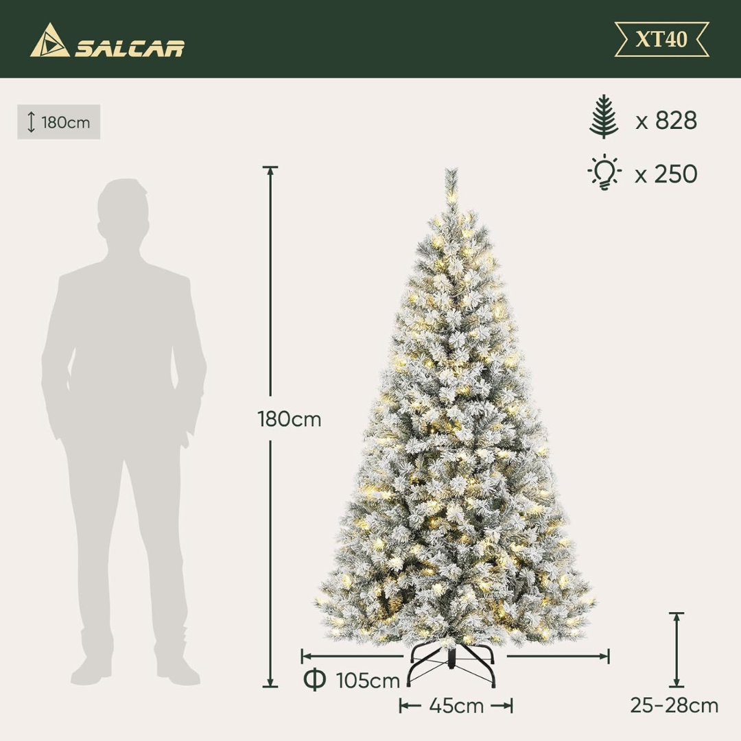 Künstlicher Weihnachtsbaum mit Schnee und Beleuchtung – Bild 2