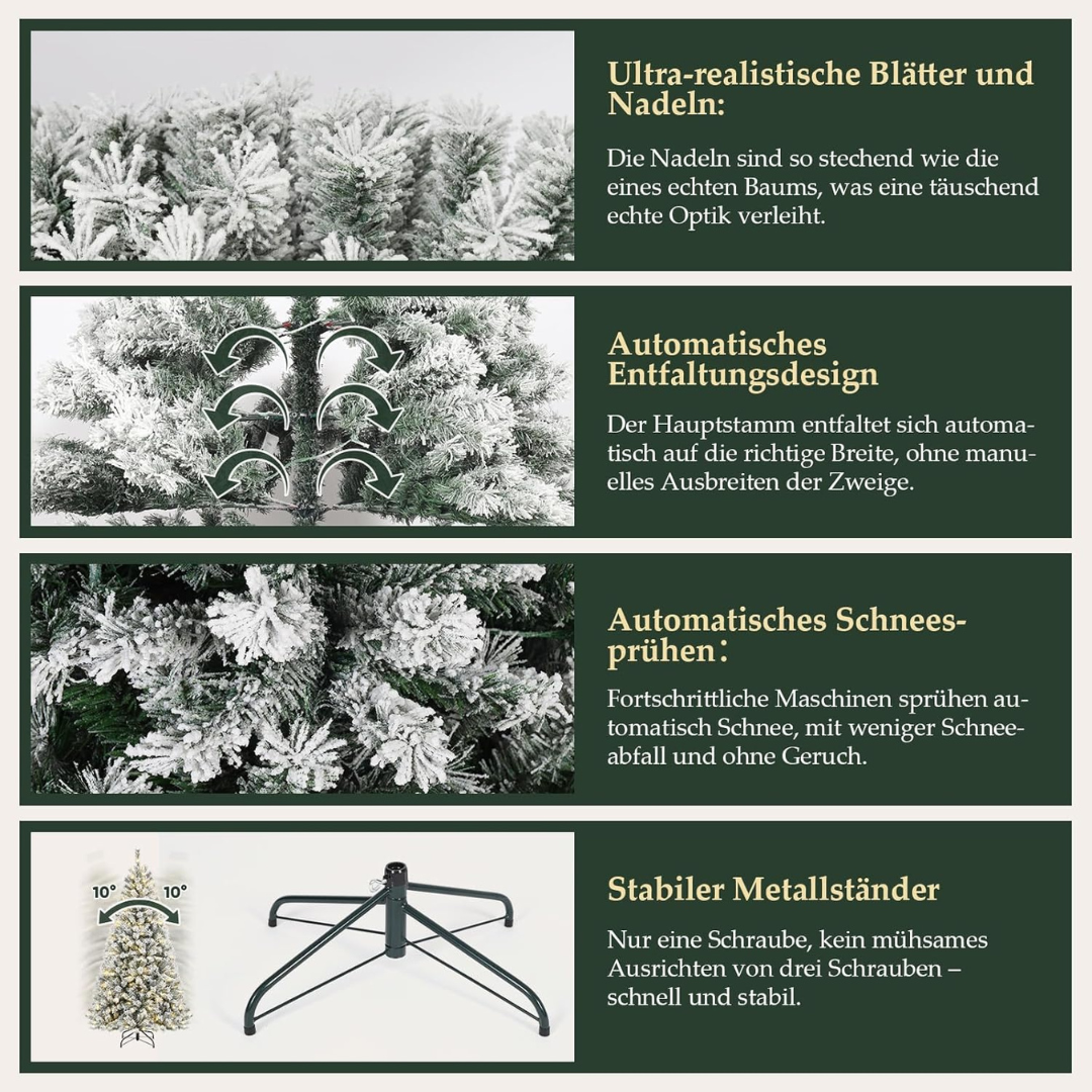 Künstlicher Weihnachtsbaum mit Schnee und Beleuchtung – Bild 5