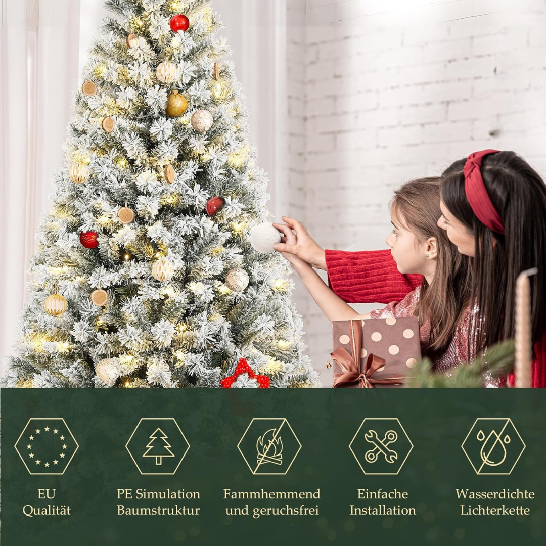 Künstlicher Weihnachtsbaum mit Schnee und Beleuchtung – Bild 6